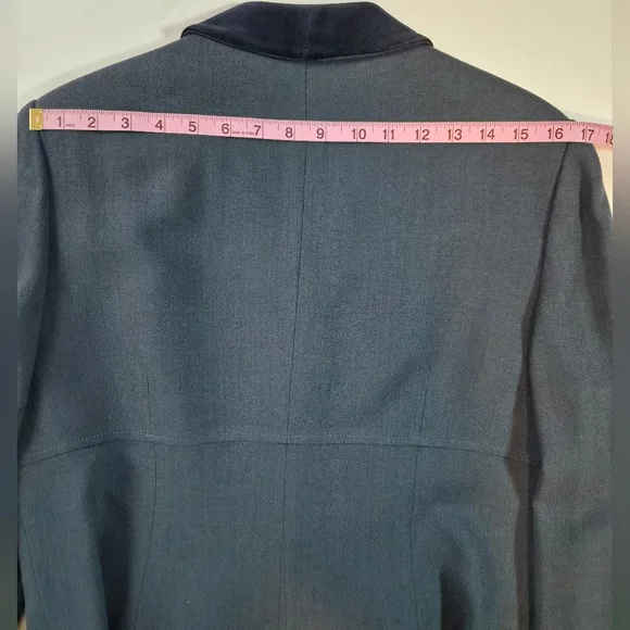 Kasper A.S.L. Petite 100% Wool Skirt Suit Set - Navy Blue - 14P - Picture 12 of 14